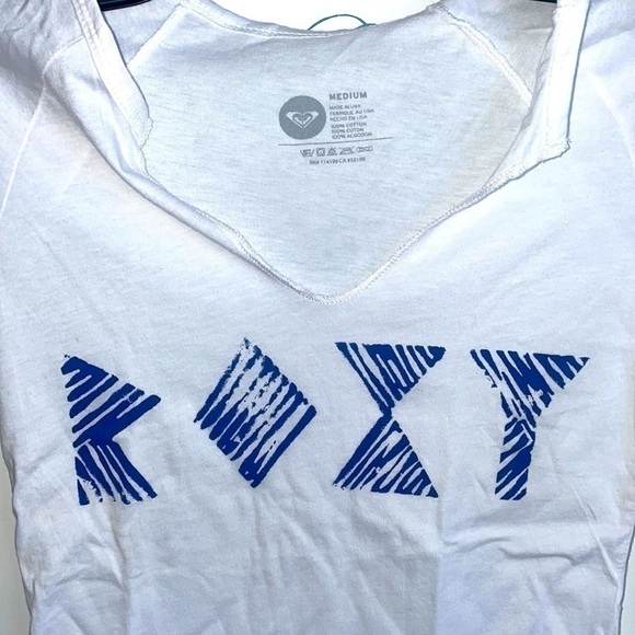 LITTLE Girl’s ROXY Tee Blue Letters White Tee - Picture 3 of 4
